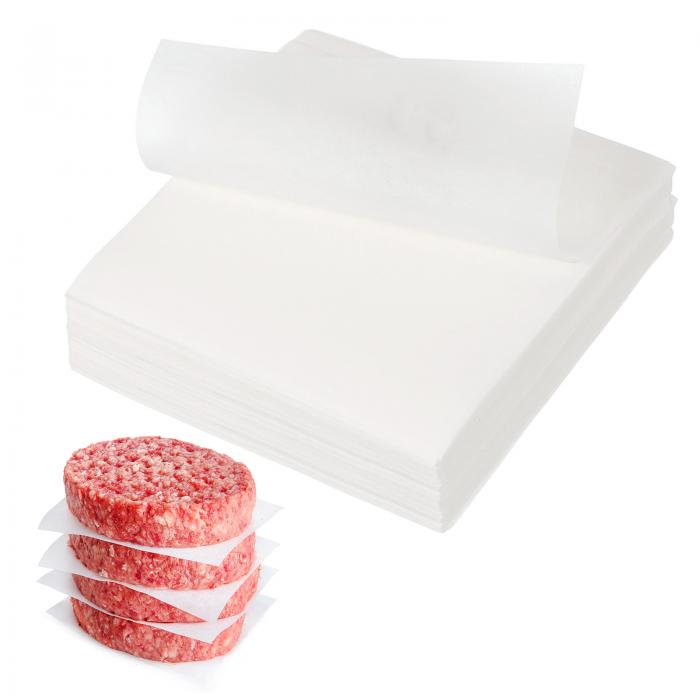 uxcell 500個 未漂白パーカメントペーパー焼きシートスクエア 3.1インチハンバーガーパティペーパー 焼きグリルや肉 保存用 ノンスティックパーカメントパルプペーパー 白