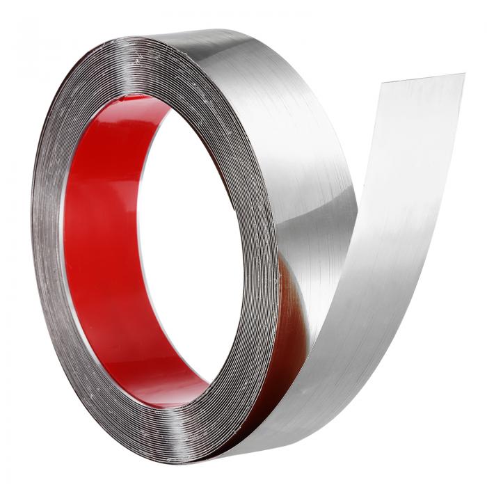 uxcell ステンレススチールウォールモールディングトリム 32.8フィート×2インチ ピールアンドスティッ..