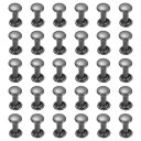 uxcell 50セット ダブルキャップレザーリベット 6x10mm 丸キャップメタルスタッズリベット レザークラフト修理DIY財布ベルトバッグ靴用 黒