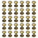 uxcell 30セット ダブルキャップレザーリベット 6x8mm 丸キャップメタルスタッズリベット レザークラフト修理DIY財布ベルトバッグ靴用 ブロンズ