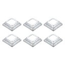 uxcell 6個 ポストベースカバー 1.75"x1.75"(内寸0.75"x0.75")メタルワンピースポストスカート ポストフェンスデッキケーブル手すりバルスターステアレール用 シルバー