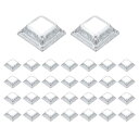 uxcell 30個 ポストベースカバー 2.5"x2.5"(内寸1.25"x1.25")メタルワンピースポストスカート ポストフェンスデッキケーブル手すりバルスターステアレール用 シルバー