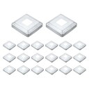 uxcell 20個 ポストベースカバー 3.25"x3.25"(内寸1.2"x1.2")メタルインテグラルスタイルポストスカート ポストフェンスデッキケーブル手すりバルスターステアレール用 シルバー