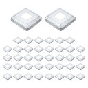 uxcell 40個 ポストベースカバー 3.25"x3.25"(内寸1.2"x1.2")メタルインテグラルスタイルポストスカート ポストフェンスデッキケーブル手すりバルスターステアレール用 シルバー