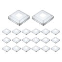 uxcell 20個 ポストベースカバー 3.75"x3.75"(内寸1.2"x1.2")メタルインテグラルスタイルポストスカート ポストフェンスデッキケーブル手すりバルスターステアレール用 シルバー