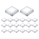 uxcell 20個 ポストベースカバー 2.5"x2.5"(内寸1.25"x1.25")メタルインテグラルスタイルポストスカート ポストフェンスデッキケーブル手すりバルスターステアレール用 シルバー