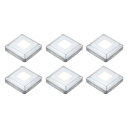 uxcell 6個 ポストベースカバー 3.25"x3.25"(内寸1.25"x1.25")メタルインテグラルスタイルポストスカート ポストフェンスデッキケーブル手すりバルスターステアレール用 シルバー