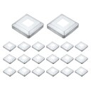 uxcell 20個 ポストベースカバー 3.25"x3.25"(内寸1.25"x1.25")メタルインテグラルスタイルポストスカート ポストフェンスデッキケーブル手すりバルスターステアレール用 シルバー