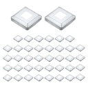 uxcell 40個 ポストベースカバー 3.25"x3.25"(内寸1.25"x1.25")メタルインテグラルスタイルポストスカート ポストフェンスデッキケーブル手すりバルスターステアレール用 シルバー