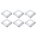 uxcell 6個 ポストベースカバー 3.25"x3.25"(内寸1.4"x1.4")メタルインテグラルスタイルポストスカート ポストフェンスデッキケーブル手すりバルスターステアレール用 シルバー
