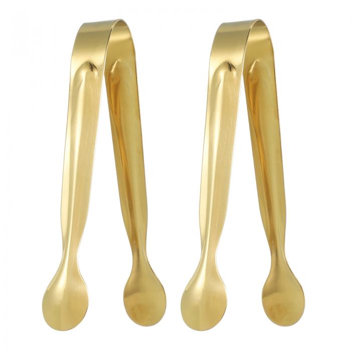 uxcell 2個 サービングトング 4.3" ステンレス製キッチン用トング サラダ アイス パン フルーツ バーベ..