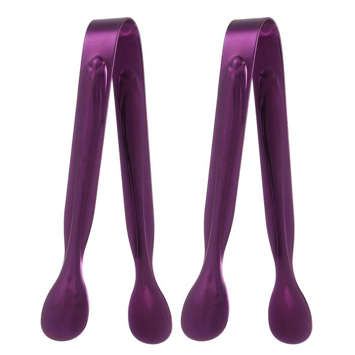 uxcell 2個 サービングトング 4.3" ステンレス製キッチン用トング サラダ アイス パン フルーツ バーベ..