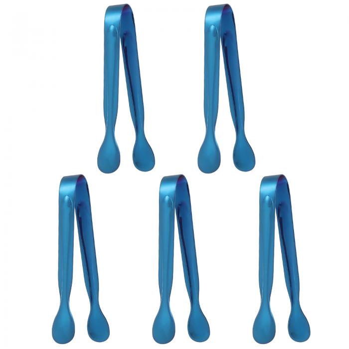 uxcell 5個 サービングトング 4.3" ステンレス製キッチン用トング サラダ アイス パン フルーツ バーベ..