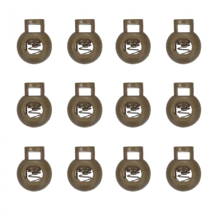 PATIKIL コードストッパー 50個入り 丸型 1つ穴 穴径約8mm プラスチック製コードロック 交換 補修用 靴..