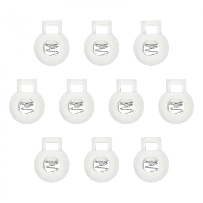 PATIKIL コードストッパー 10個入り 丸型 1つ穴 穴径約8mm プラスチック製コードロック 補修用 アウト..