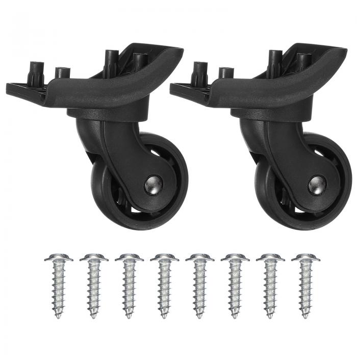 PATIKIL スーツケース ホイール交換 左右スイベルホイール用 1ペアスーツケースホイールキャスター修理 黒(3.3x3.7x3.3x3.7 / 1.3x1...