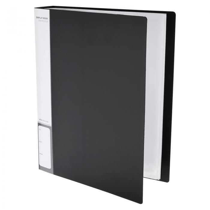 M&G 80ポケットバインダー PPプラスチックスリーブ付きA4(黒) クリアシートプロテクター付きアートポートフォリオワイドフォルダー 文書整理用160ページ...