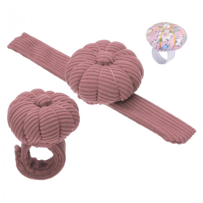 PATIKIL リストパンプキンピンクッション エラスティックストラップリング付きスナップピンクッション ..