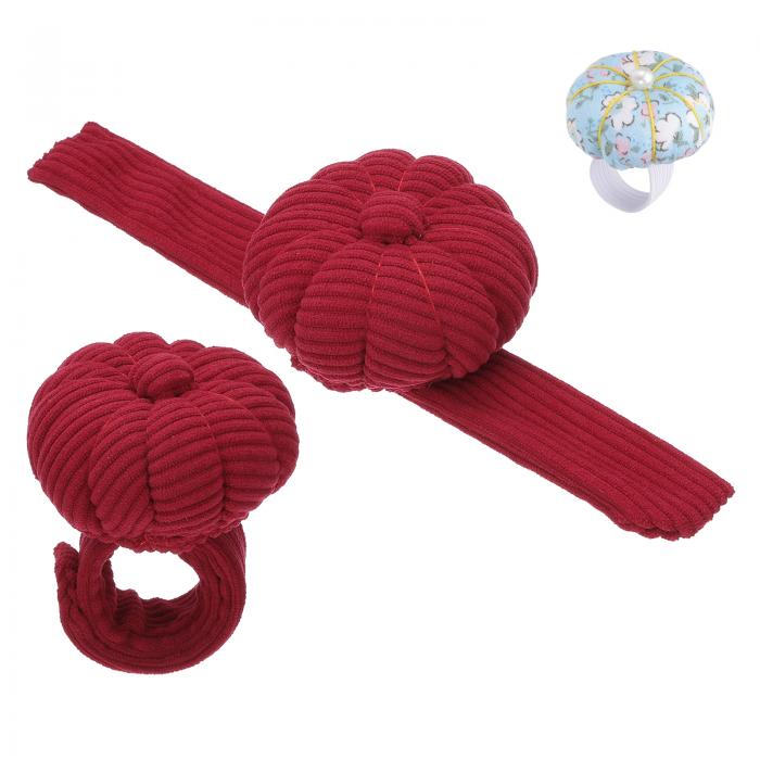 PATIKIL リストパンプキンピンクッション エラスティックストラップリング付きスナップピンクッション ..