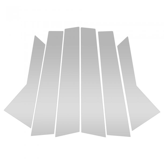 VekAuto Cadillacに対応SRX 2010-2015用6個セットのシルバートーンのフロントリア左右ドアピラーウィンドウトリムアンチスクラッチステッカーピラーポストドアアウターエクステリアカバー