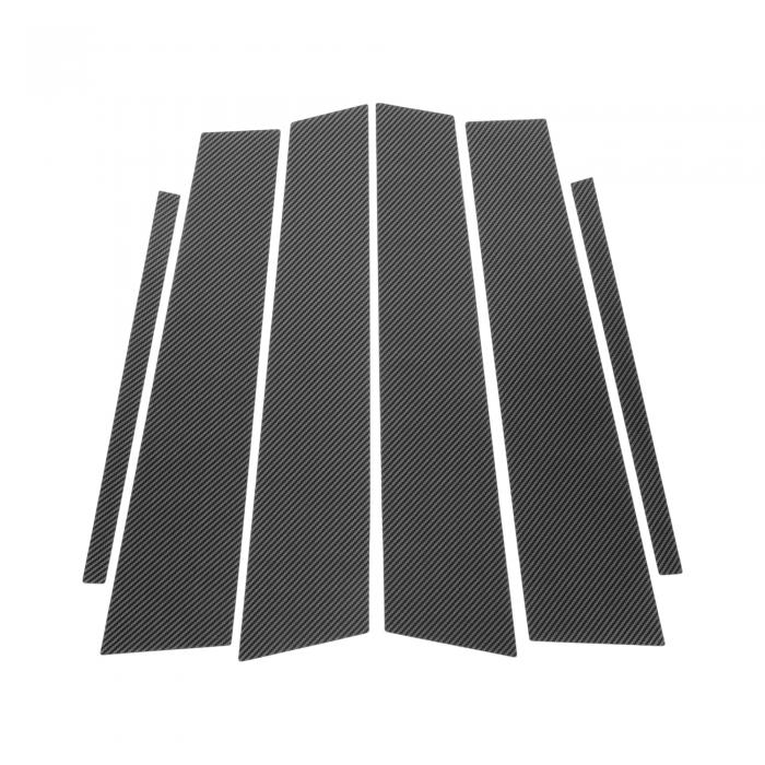 VekAuto Cadillacに対応CT5 2020-2023用6個入りドアピラーウィンドウトリム カーボンファイバーパターンブラック フロントリア左右 アンチスクラッチステッカーピラーポストカバー