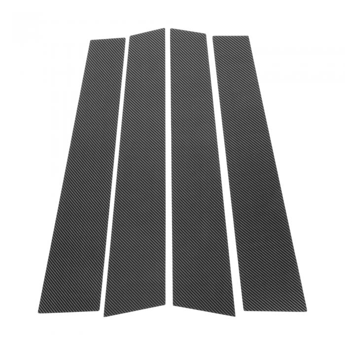 VekAuto 2020-2023年用Cadillacに対応XT6用4個セットのドアピラーウィンドウトリム、カーボンファイバーパターンブラック、フロント左右用、アンチスクラッチステッカーピラーポストカバー