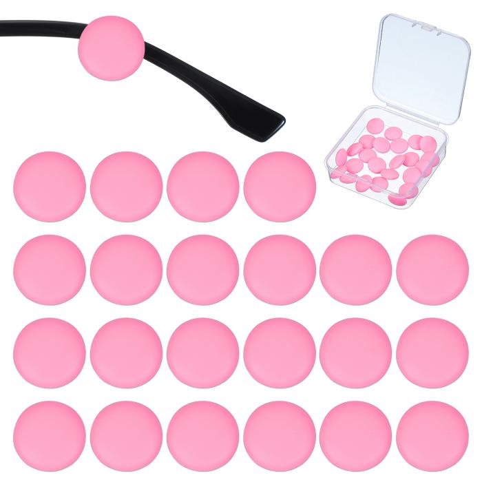 PATIKIL メガネ ズレ防止リング チョコレート豆形12ペア メガネずれ落ち防止 めがね固定リング 滑り止め めがねストッパ ピンク