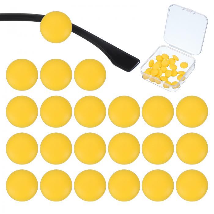 PATIKIL メガネ ズレ防止リング チョコレート豆形12ペア メガネずれ落ち防止 めがね固定リング 滑り止め めがねストッパ イエロー