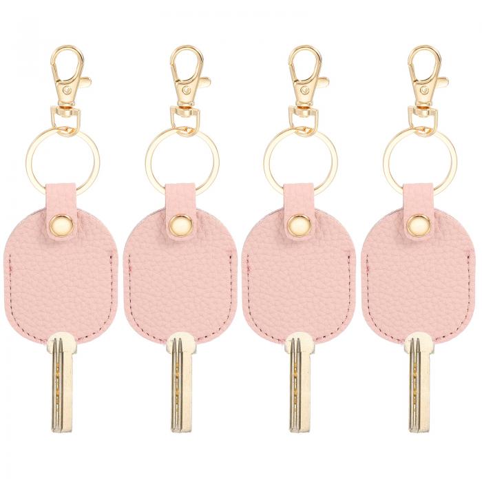 PATIKIL レザーキーケース 4個 壊れたカーキーループ交換用オートキーカバープロテクター 女性用男性用..