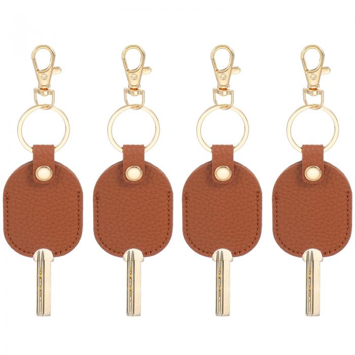 PATIKIL レザーキーケース 4個 壊れたカーキーループ交換用オートキーカバープロテクター 女性用男性用..