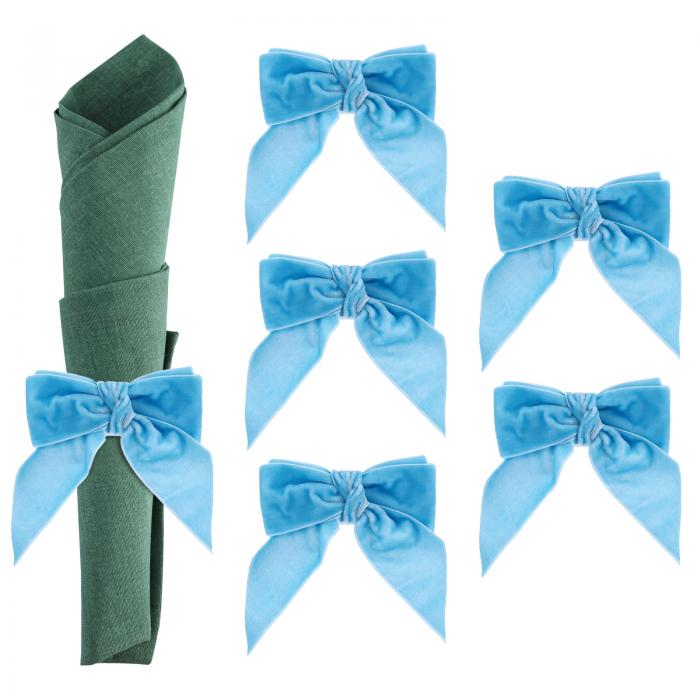 PATIKIL ナプ キンリングボウ 6個 ベルベットナプ キンホルダーリング ホリデーサービエットディナーウ..