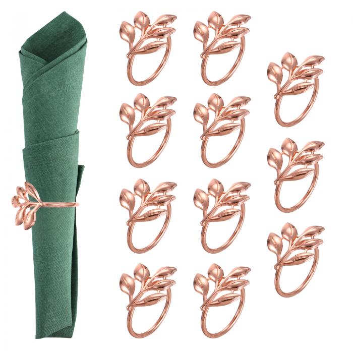 PATIKIL ナプ キンリングホルダー 12個 リーフナプ キンホルダーリング ホリデーサービエットディナー..