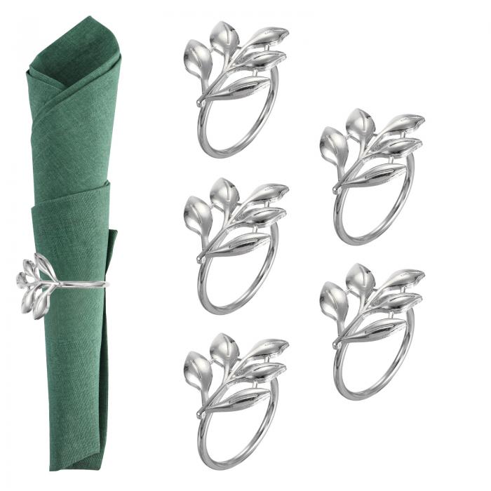 PATIKIL ナプ キンリングホルダー 6個 リーフナプ キンホルダーリング ホリデーサービエットディナーウ..