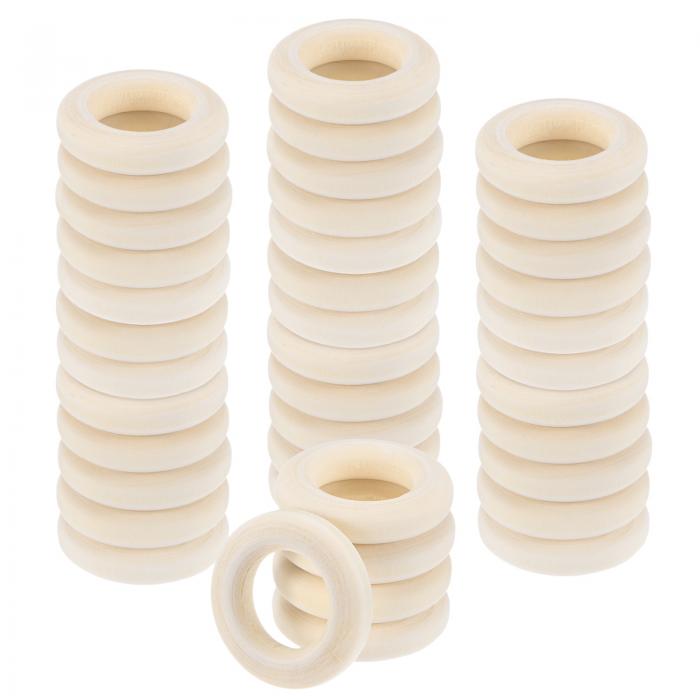 M METERXITY 100個入り未塗装木製リング 25 mm/ 0.98インチ ナチュラル木製リング 6 mm厚 マクラメ 滑..