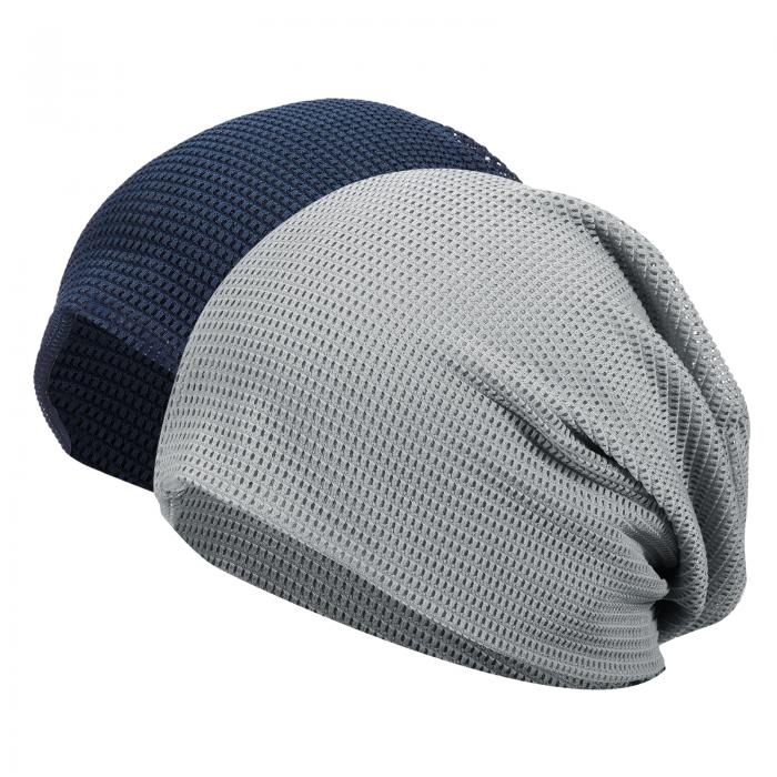 PATIKIL クーリングスカルキャップ 2パックヘルメット用ライナー吸汗キャップ弾性通気性サイクリングランニング帽子スポーツキャップメンズ女性用 ダークブルー/ダークブルー