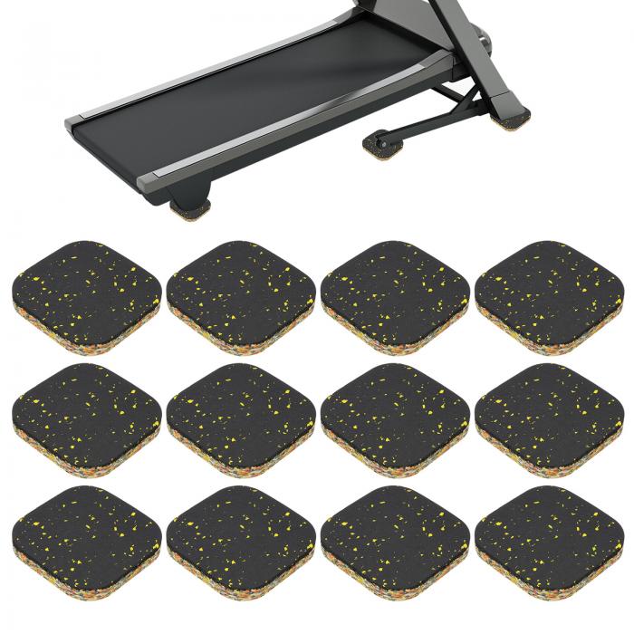 PATIKIL 12個のトレッドミル クッションパッド、4x4x0.6インチの高密度フォーム防振パッド、サウンドプ..