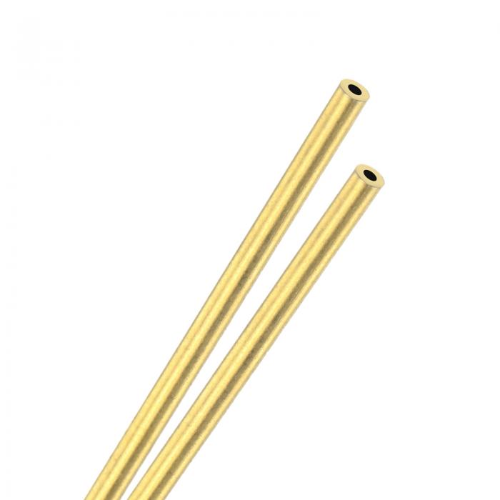 M METERXITY 2パック 200mm真鍮丸管、2mm OD 0.5mm壁厚H65真鍮シームレスチューブ、建設/加工/DIYクラ..