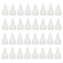 PATIKIL 20/410ツイス トボトルキャップ、50個のプラスチックリブエッジスクイーズボトル交換キャップ、ペイント蓋接着剤ディスペンシング用フォームガスケット付き、ホワイト