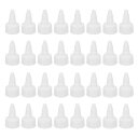 PATIKIL 24/410ツイス トボトルキャップ、50個のプラスチックリブエッジスクイーズボトル交換用メントキャップ、ペイントリッドグルーディスペンシング用フォームガスケット付き、ホワイト