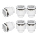 PATIKIL 6個 チューブクイックフィッティングキャップ 16mm(5/8インチ)チューブODプラスチックチューブ空気キャッププッシュトゥコネクトクイックキャッププラグフィッティングアクセサリー 白