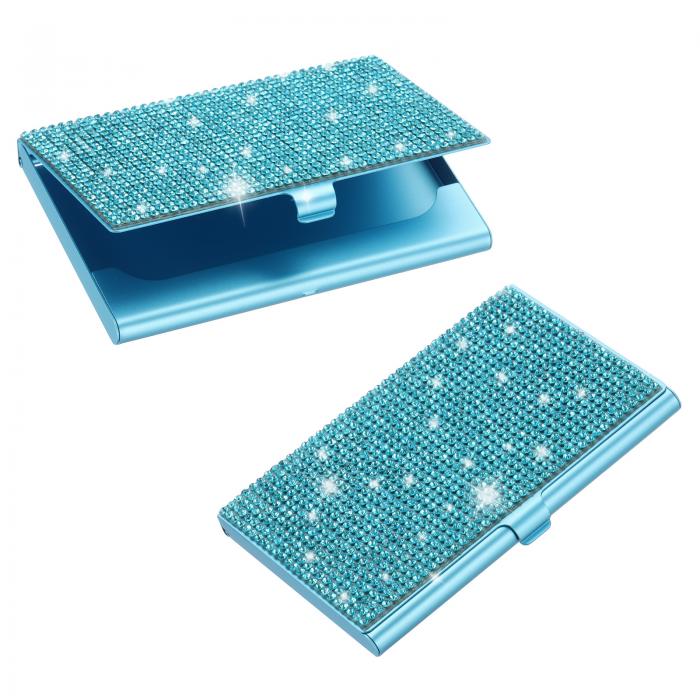 PATIKIL ブリング合金名刺入れ、2個のラインストーン名前クレジットカードオーガナイザーブリングポケ..