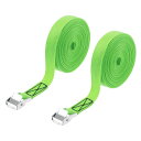 PATIKIL ラッシングストラップ 1インチ×20フィート 2本セット タイダウンストラップ カムバックル 調整可能ラチェットストラップ 551ポンド対応 バイク 荷物用 緑