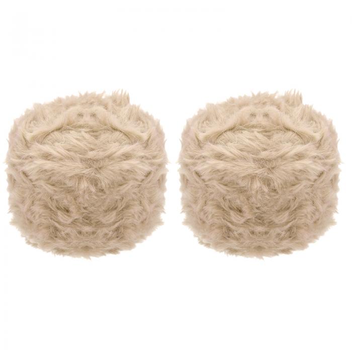 PATIKIL 毛糸 64m ふわふわ フェイクファー糸 約100g 2玉 柔らかい フェイクファー生地 かぎ針編み DIY..