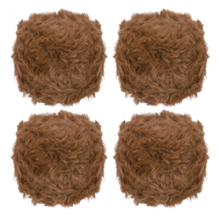 PATIKIL 毛糸 64m ふわふわ フェイクファー糸 約100g 4玉 柔らかい フェイクファー生地 かぎ針編み DIY..