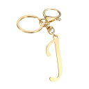 PATIKIL イニシャルレターキーチェーン 英字 ステンレススチール製 アルファベットA-Zキーリング かわいい金色 女性用ハンドバッグ 財布 バッグ装飾 パーソナライズドギフト