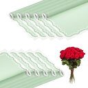 PATIKIL ギフトブーケ包装紙 10シート防水フラワーラッピングペーパー 花屋用包装資材 ウェディングDIY包装クラフト バレンタインデー 母 日 緑(3)