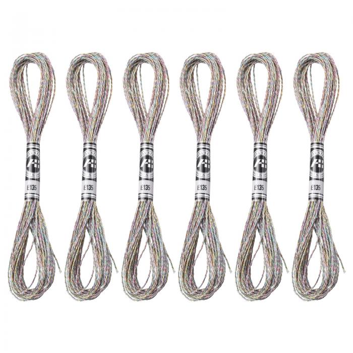 PATIKIL 6個 スケイン 刺繍 糸 メタリック 刺繍 糸 ナイロン 糸 ブレスレット ストリング クロスステッチ ハンド 刺繍 グレー カラフル