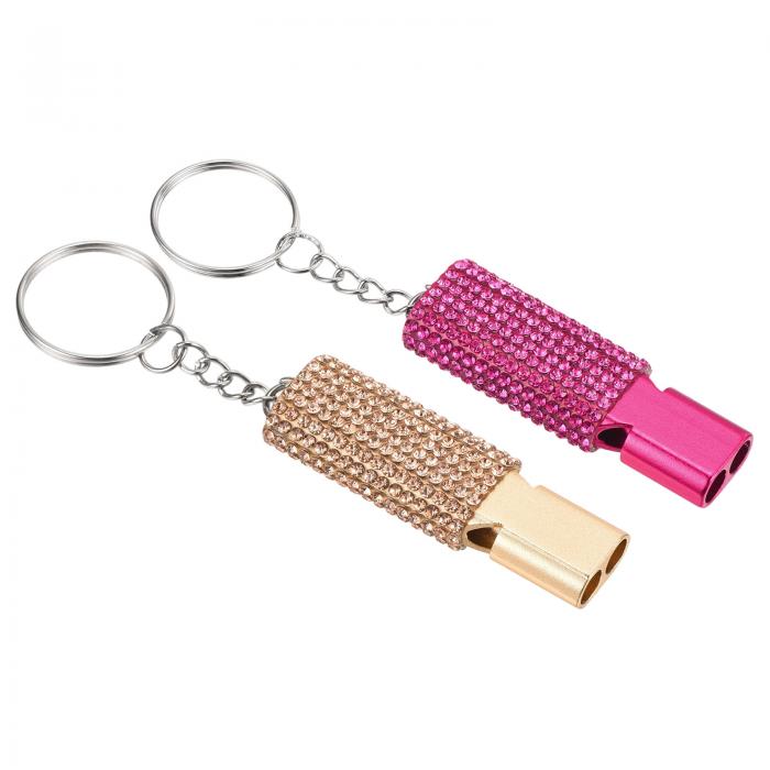 PATIKIL キーチェーン付き緊急用ホイッスル 2個セット ブリングセーフティサバイバルホイッスル アウト..