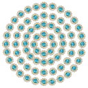 PATIKIL 12mm サンフラワーダイヤモンド付き縫い付け用ラインストーン 150個 ラインストーンシークイン装飾 クリス タルガラスメタルベースフラワークローラインストーン 派手なクラフト衣類用 レイクブルー