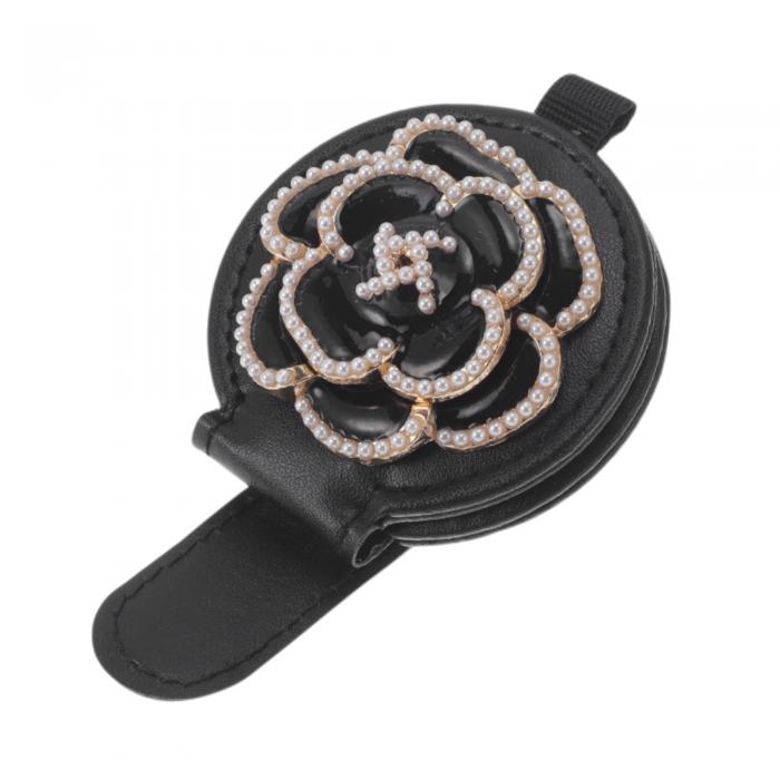 Hihaha 車用サングラスクリップ マグネット式 ユニバーサル サンバイザー眼鏡ホルダー クリップ PUレザ..